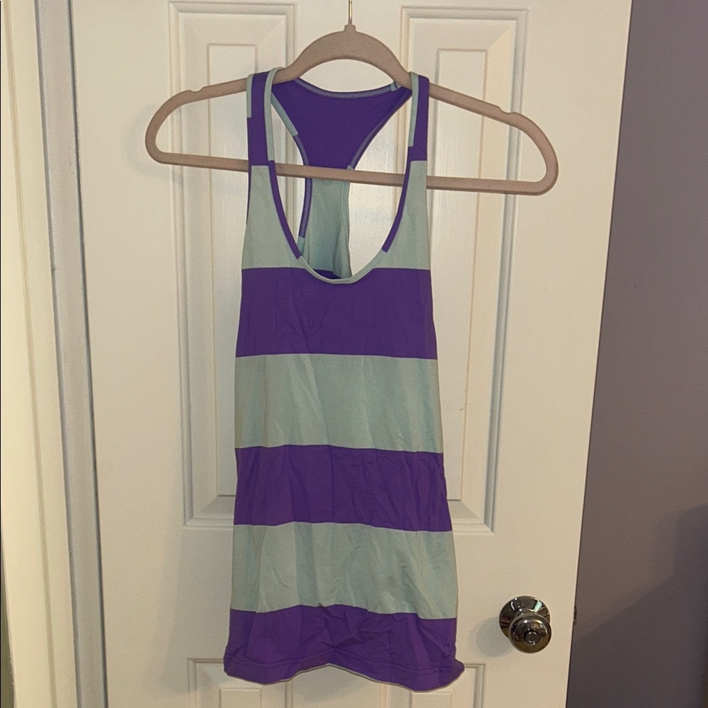 lululemon athletica Striped Racerback Tank - Purple & Light Teal